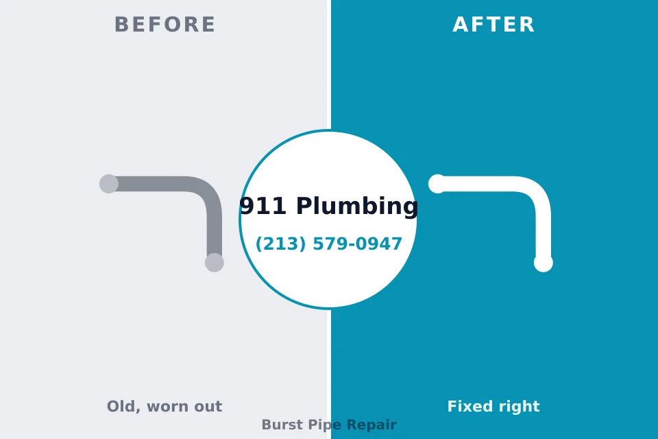 Before and after: plumbing repair Los Altos, TX